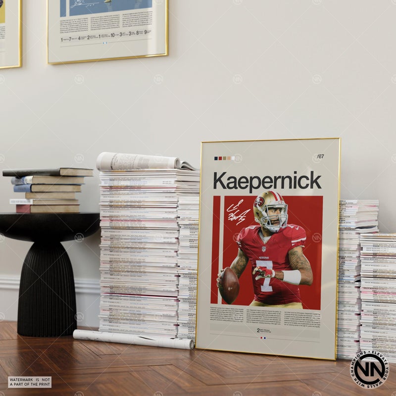 TNESSENTIAL Colin Kaepernick Poster, San Francisco 49ers, NFL Poster, Sports Poster, NFL Fans, Football Poster, NFL Wall Art, Sports Bedroom Posters - Image 4