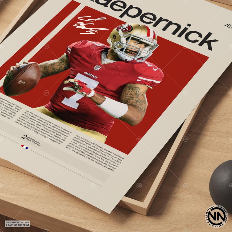 TNESSENTIAL Colin Kaepernick Poster, San Francisco 49ers, NFL Poster, Sports Poster, NFL Fans, Football Poster, NFL Wall Art, Sports Bedroom Posters - Image 5