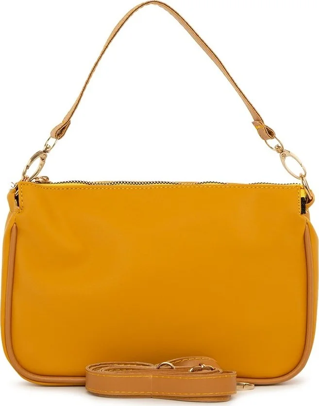 باجموري Yellow Satin Corded Baguette Bag