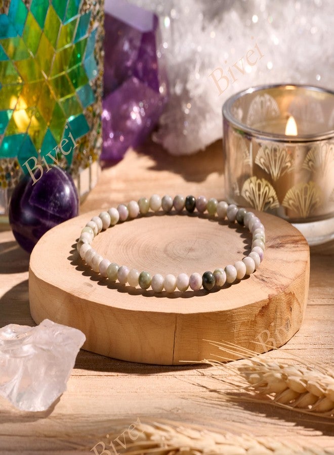 Bivei Peace Jade-Calm Harmony-4mm Beaded Bracelets for Women Handmade Semi Precious Natural Stone Stretch Elastic Jewelry Yoga Protection Gifts - Image 4