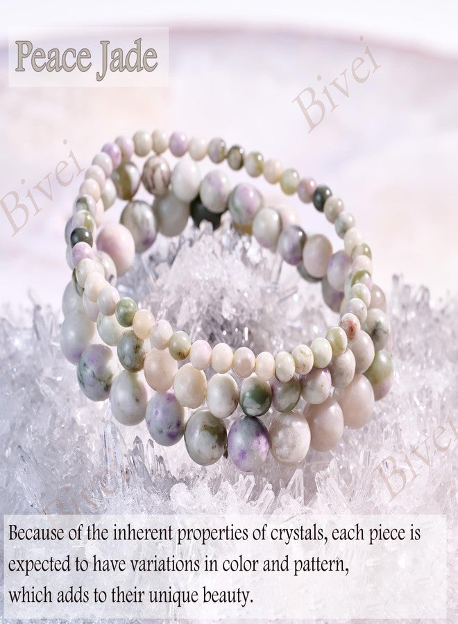 Bivei Peace Jade-Calm Harmony-4mm Beaded Bracelets for Women Handmade Semi Precious Natural Stone Stretch Elastic Jewelry Yoga Protection Gifts - Image 5