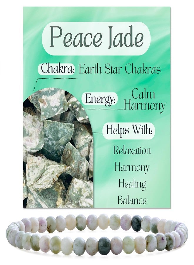 Bivei Peace Jade-Calm Harmony-4mm Beaded Bracelets for Women Handmade Semi Precious Natural Stone Stretch Elastic Jewelry Yoga Protection Gifts - Image 1