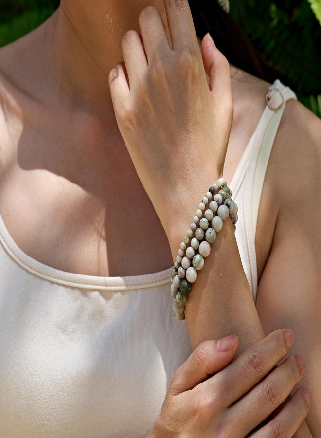Bivei Peace Jade-Calm Harmony-4mm Beaded Bracelets for Women Handmade Semi Precious Natural Stone Stretch Elastic Jewelry Yoga Protection Gifts - Image 3