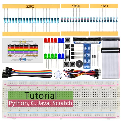 Freenove Basic Starter Kit for Raspberry Pi 5 4 B 3 B+ 400 Zero 2 W, 383-Page Detailed Tutorial, Python C Java Scratch Processing Code, 146 Items, 48 Projects (Raspberry Pi NOT Included) - Image 1