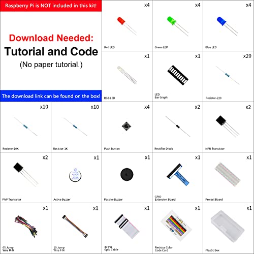 Freenove Basic Starter Kit for Raspberry Pi 5 4 B 3 B+ 400 Zero 2 W, 383-Page Detailed Tutorial, Python C Java Scratch Processing Code, 146 Items, 48 Projects (Raspberry Pi NOT Included) - Image 2