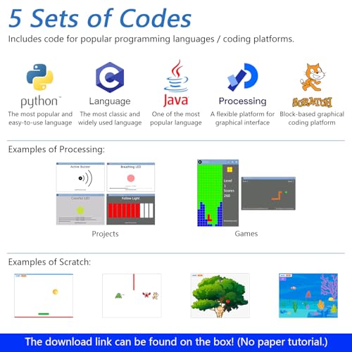 Freenove Basic Starter Kit for Raspberry Pi 5 4 B 3 B+ 400 Zero 2 W, 383-Page Detailed Tutorial, Python C Java Scratch Processing Code, 146 Items, 48 Projects (Raspberry Pi NOT Included) - Image 4