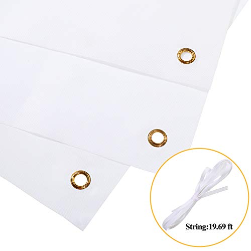 Zonon لافتات وأعلام زونون الكبيرة الفارغة من قماش بوليستر أوكسفورد لزخرفة مع حبل تعليق للاستخدام الداخلي والخارجي لافتات سهلة التعليق للأعمال والمكاتب (أبيض، 3.3 × 6 أقدام) - Image 3
