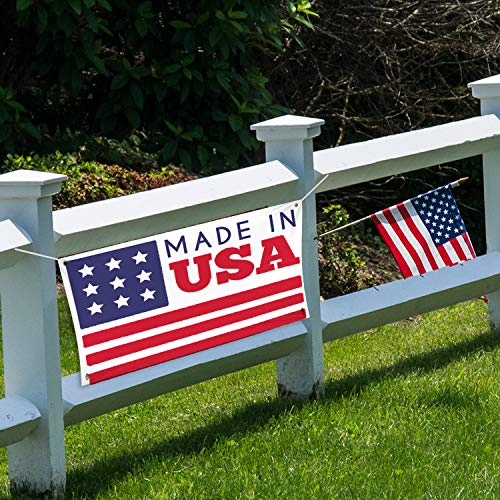 Zonon لافتات وأعلام زونون الكبيرة الفارغة من قماش بوليستر أوكسفورد لزخرفة مع حبل تعليق للاستخدام الداخلي والخارجي لافتات سهلة التعليق للأعمال والمكاتب (أبيض، 3.3 × 6 أقدام) - Image 5