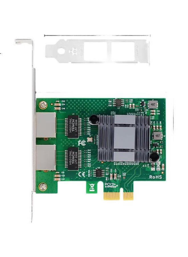 Flybish بطاقة شبكة خادم جيجابت مزدوجة المنفذ Flybish Na576-T2M Pcie X1 راوتر ناعم تجميع Ros شريحة Intel 82576 - Image 2