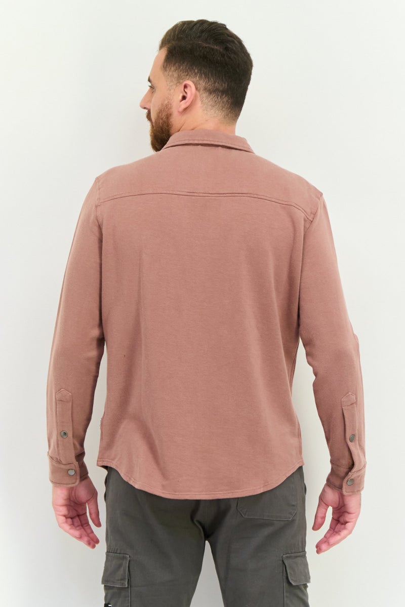 Feat Men Solid Hybrid Jacket Shirt, Mauve - Image 3