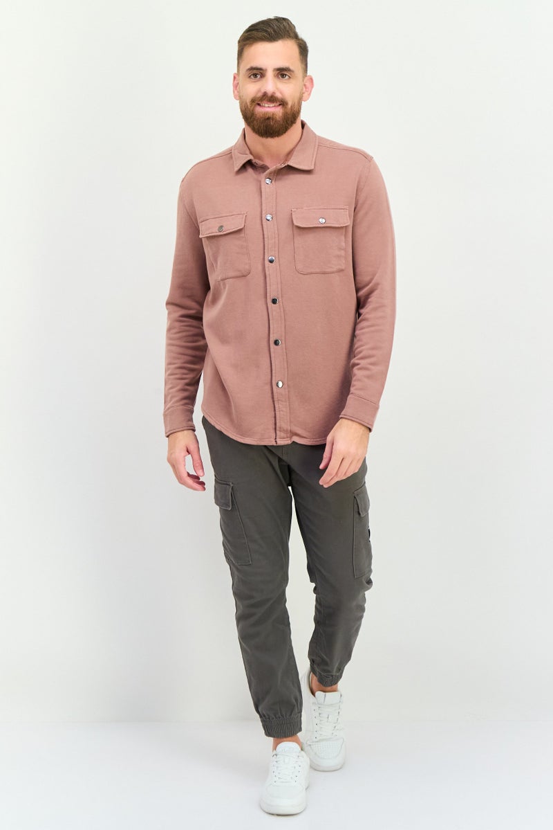 Feat Men Solid Hybrid Jacket Shirt, Mauve - Image 4