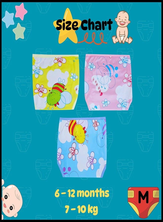Hooper Baby & Toddler Diaper Covers for 0-3 Years | Washabale, Reusable, Waterproof& Adjustable Nappy Cover | Ultra Soft, and Thin | Unisex Designs, Pack of 3 (Size M) - Image 4