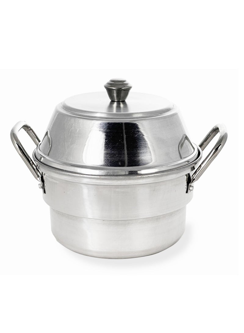 Ayda وعاء إدلي من الألمنيوم مصقول 12 فتحة، فضي - Image 1