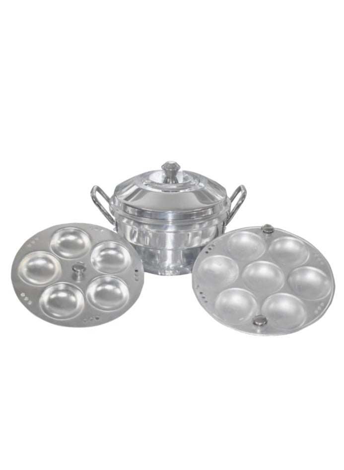 Ayda وعاء إدلي من الألمنيوم مصقول 12 فتحة، فضي - Image 4