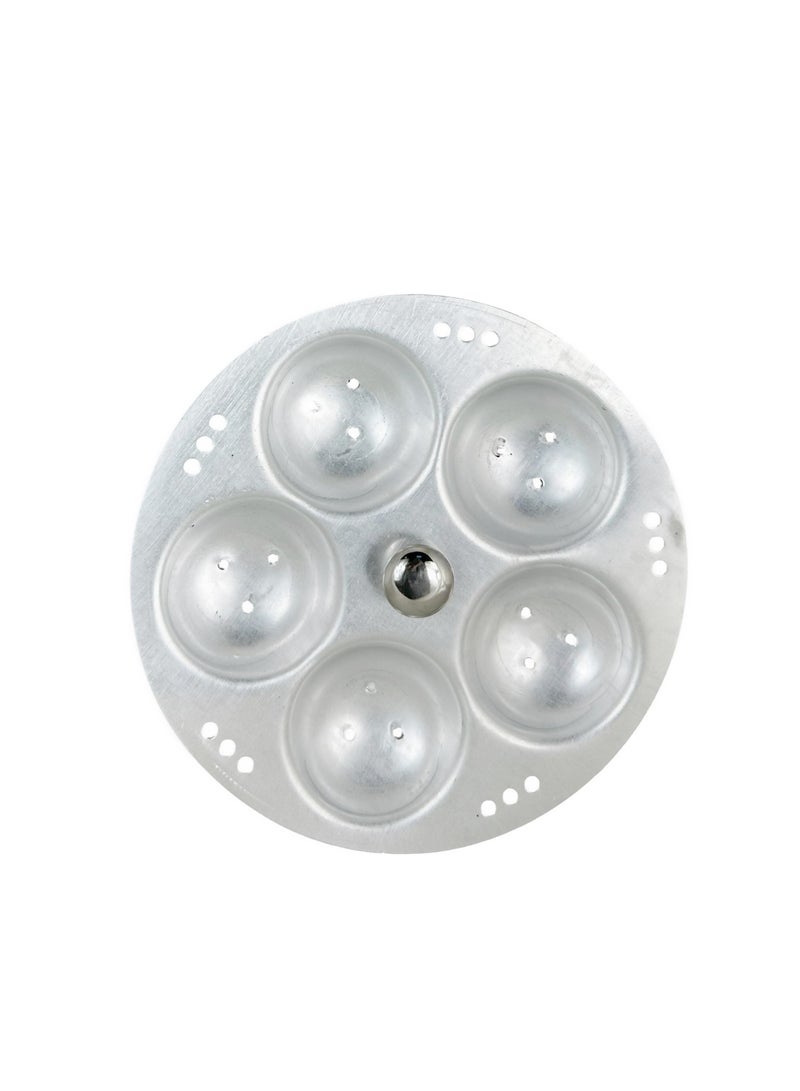 Ayda وعاء إدلي من الألمنيوم مصقول 12 فتحة، فضي - Image 3