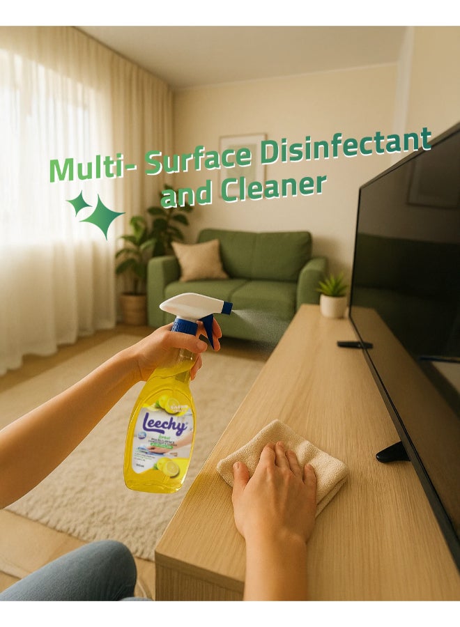 Leechy Multi-Surface Disinfectant and Cleaner Lemon 500ML - Image 3