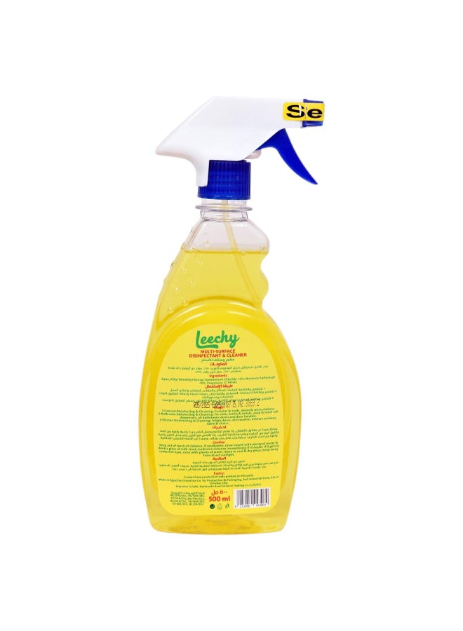 Leechy Multi-Surface Disinfectant and Cleaner Lemon 500ML - Image 2