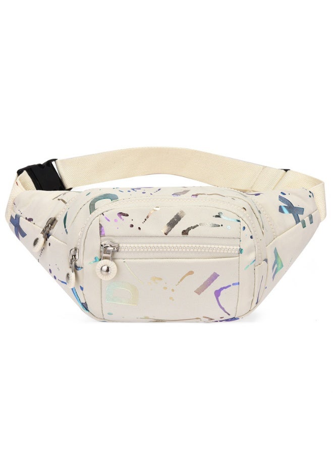 KUYING Canvas Waist Bag With Printed Pattern