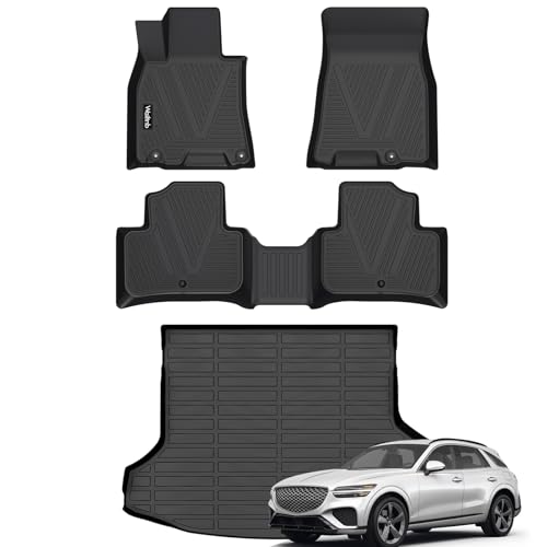 Wailtnb-Car Floor Mats & Cargo Liner Custom for 2022-2026 Genesis GV70 (Not for EV) Durable All Weather Protection Floor Liner Full Set GV70 Accessories Black - Image 1