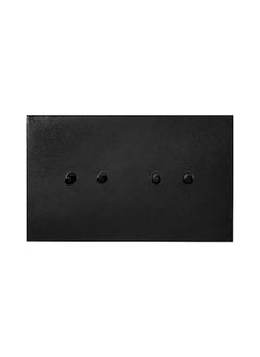 Donmarco 4 Gang 2 Way Switch (148mm Width) – Plain Toggle – Stainless Steel Panel, Modern & Durable, Fire-Resistant Electric Switch, 15-Year Warranty, Wall Switch for Home and Office (Matt Black)  - Image 1