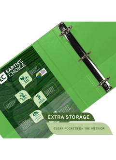 Samsill Earth'S Choice™ Plantbased Durable View 3 Ring Binder Customizable 2" Round Ring Up To 25% Plantbased Plastic Lime  - Image 5