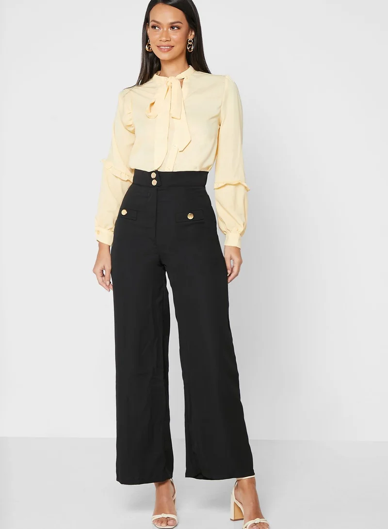 ELLA Flap Detail Tailored Trousers