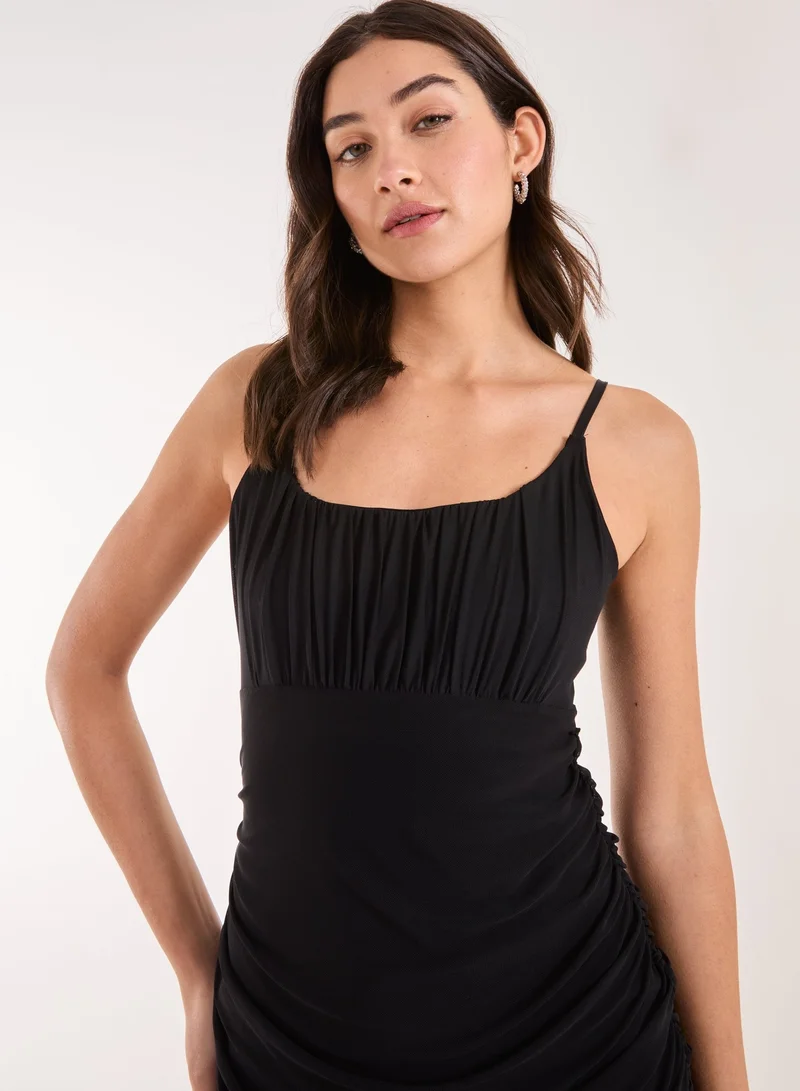 Pink Vanilla  Bengaline Mesh Mini Dress for Women | Best Price UAE