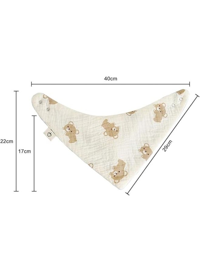 Muslin Baby Bibs, 4 Pack Baby Bandana Drool Bibs 100% Cotton Snap Muslin Bibs Adjustable for Unisex Boys Girls Teething and Drooling - Image 3