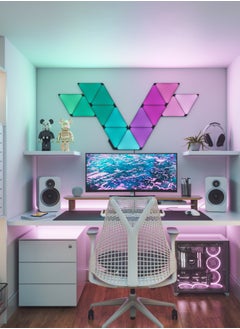 Nanoleaf إصدار محدود من مثلثات الأشكال السوداء الفائقة - حزمة توسعة مكونة من 3 ألواح - إضاءة LED ذكية تعمل بالواي فاي مع جهاز عرض موسيقى، ديكور حائط، للاستخدام في المنزل أو المكتب، أكثر من 16 مليون لون، استهلاك منخفض للطاقة | مصابيح ألعاب - أسود  - Image 5