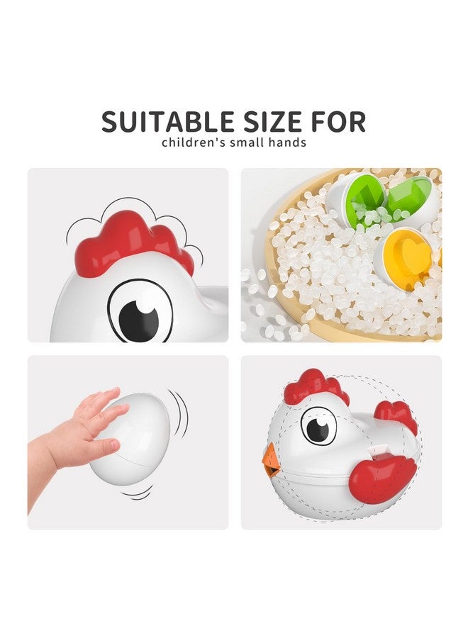 TEMI Toddler Chicken Easter Eggs Toys - Color Matched Game Shape Sorter With 6 Toy Eggs For Kids, Fine Motor Skills Sensory Toys, Educational Gifts For 3 4 5 6 Girls Boys Baby - Image 4