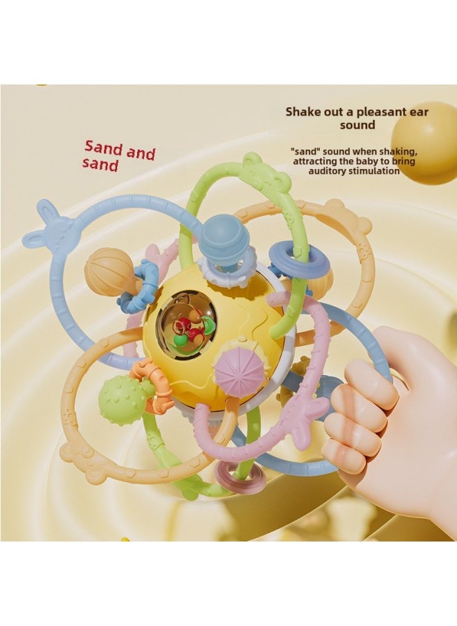 null - Manhattan Hand-held Ball Baby Toy Silicone Can Bite Baby 3 To 6 Months Old Rattle Molar Artifact 0 1 Year Old-Color:[Antibacterial Boiled] Moe Bear Tooth Glue Rattle - Image 1