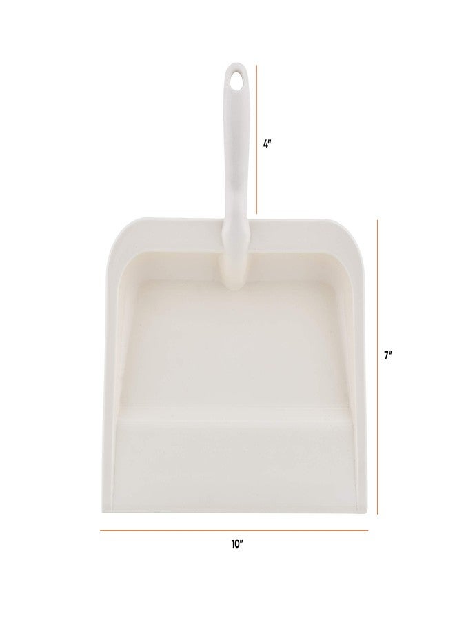 Superio Heavy Duty Plastic Dustpan with Comfort Grip Handle Beige, Durable, Lightweight Multi Surface Dust Pan Easy Broom Sweeping, 10 inch Wide - Image 2