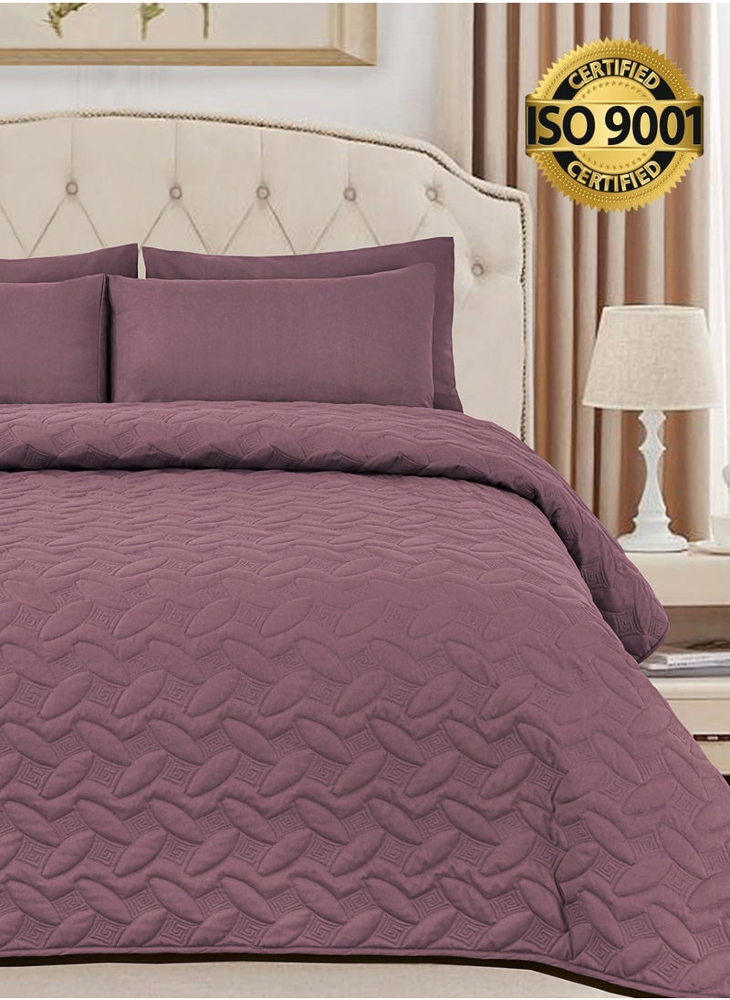 Master Home Textile - 4Piece Microfiber Bedspread Set Fits 200 x 200 cm Double Size Bed King Size Compressed Comforter Set Elmira Series - Image 1