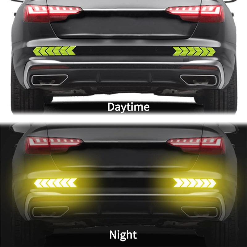 Buylogy® (neon) 12 pcs Reflective Safety Warning Stripe Stickers Arrow Decals Car Trunk Rear Bumper Guard Body Stickers - Image 5