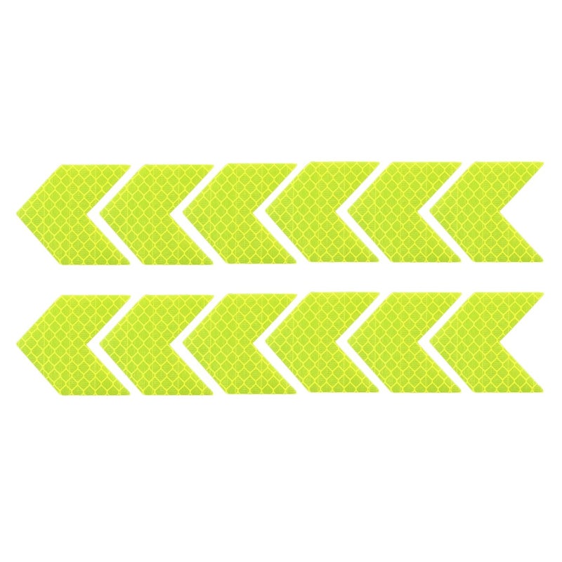 Buylogy® (neon) 12 pcs Reflective Safety Warning Stripe Stickers Arrow Decals Car Trunk Rear Bumper Guard Body Stickers - Image 2