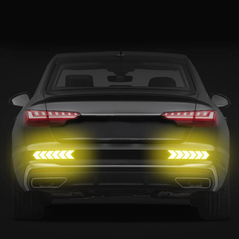 Buylogy® (neon) 12 pcs Reflective Safety Warning Stripe Stickers Arrow Decals Car Trunk Rear Bumper Guard Body Stickers - Image 4
