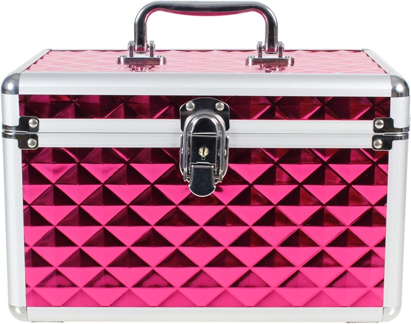 AR BRAND EST. 2021 Aluminium Hard Make Up Travel Storage Box Cosmetic Beauty Vanity Case Organiser - Image 1