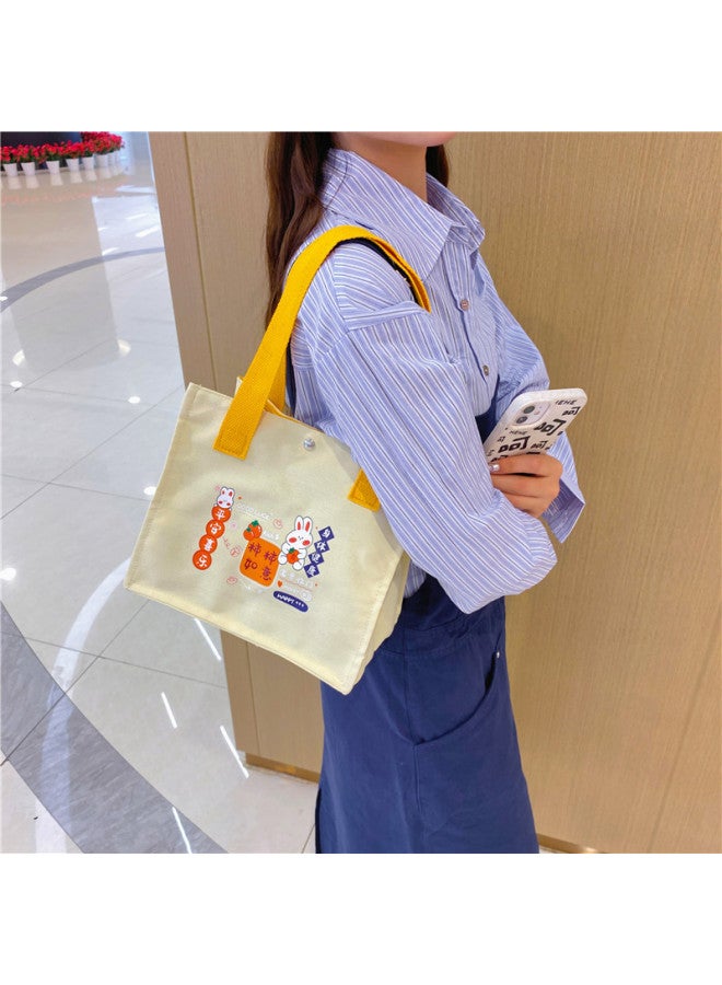 Canvas Women's Bag Persimmon Ruyi Handbag Small Square Bag Fashion Casual Cute Handbag Cartoon Handbag - Image 4