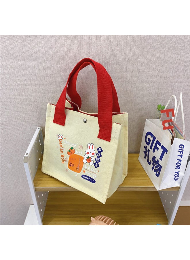 Canvas Women's Bag Persimmon Ruyi Handbag Small Square Bag Fashion Casual Cute Handbag Cartoon Handbag - Image 1