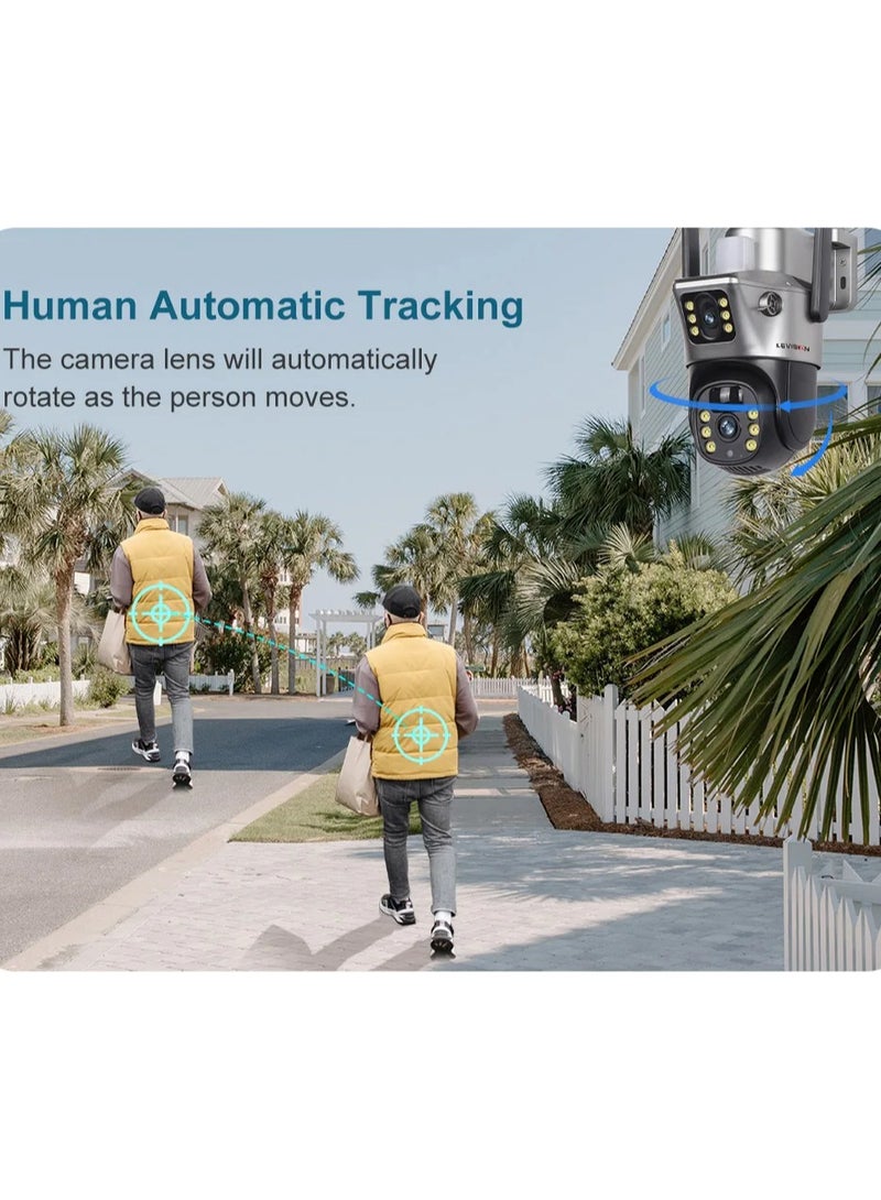 LS VISION Solar Camera Dual Lens WiFi 8MP 4K IP Camara Solar Panel CCTV Security Built in Battery PIR Cam V380 ( With 32GB Card) - Image 4