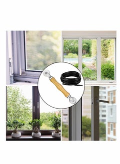 Y&D Screen Retainer Spline Rolling Tool with Wood Handle and Steel Wheels Repair Roller Kit for Installing Window Door Screens (0.12 Inch x 26 Feet)  - Image 3