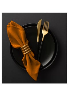 LuxHome Reusable Cloth Dinner Napkins – Pack of 6, 40 x 40 cm – Elegant Fabric Table Napkins for Dining, Events, Weddings, and Home Décor, Golden Orange  - Image 3