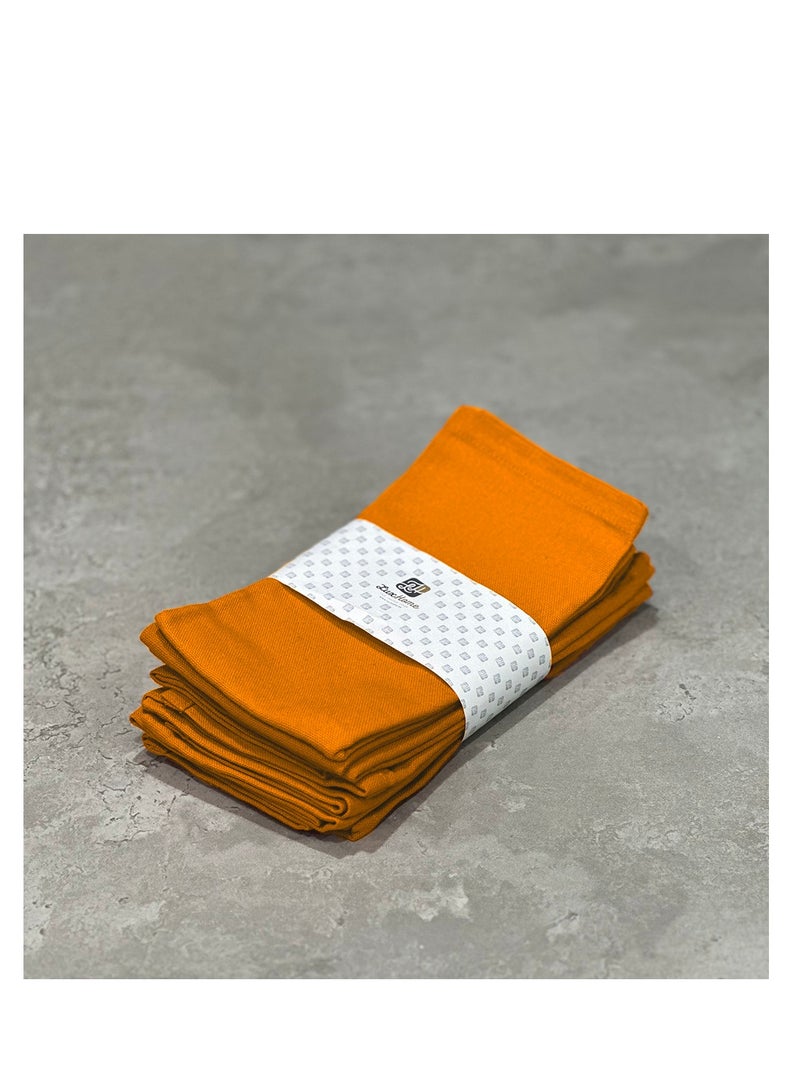 LuxHome Reusable Cloth Dinner Napkins – Pack of 6, 40 x 40 cm – Elegant Fabric Table Napkins for Dining, Events, Weddings, and Home Décor, Golden Orange - Image 4