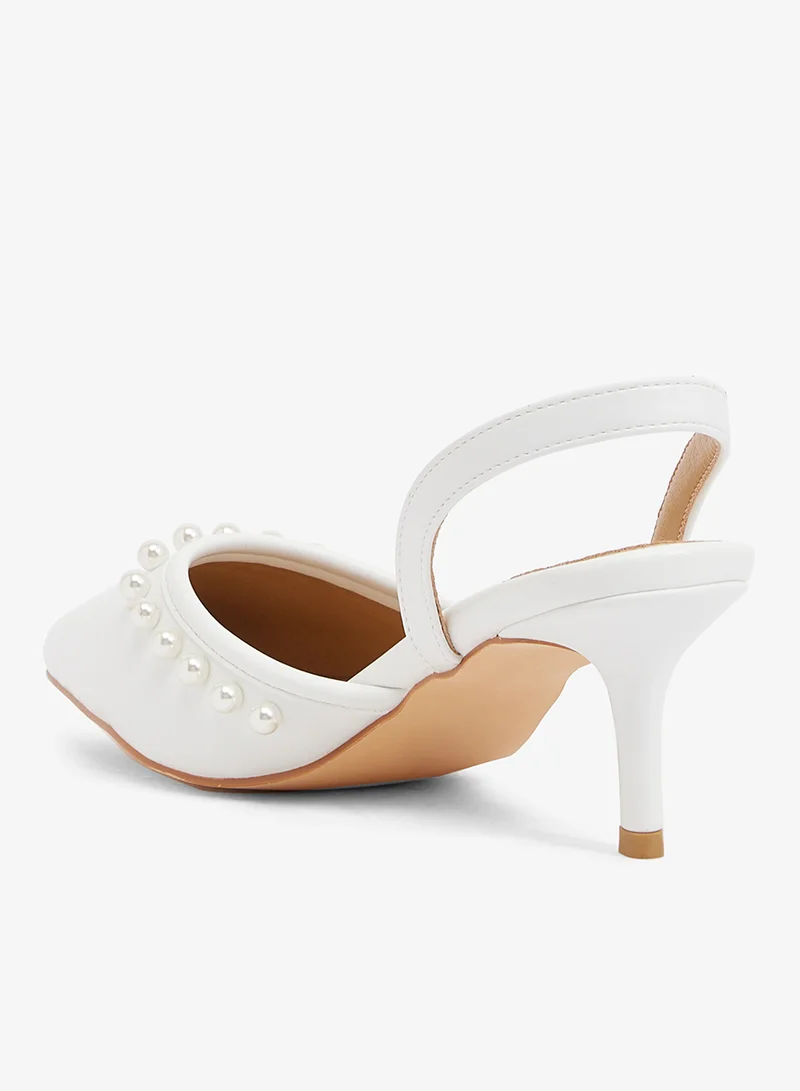 Ella Limited Edition Pearl trim detail, slingback