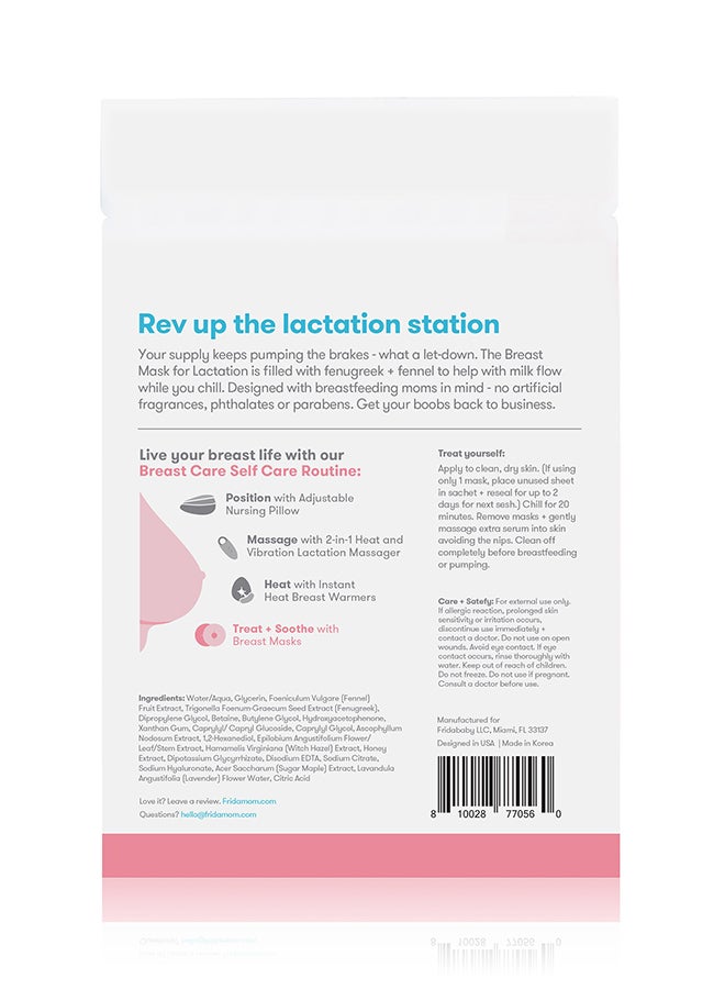 Breast Mask For Lactation- Made With Fenugreek And Fennel To Increase Milk Supply - 2 Sheet Masks