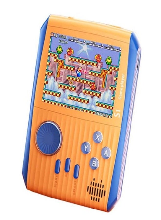 S1 Handheld Game Console with 666 Built-In Classic Games – Retro Mini Video Game Player, 3.0 Inch Color Screen, Portable Gaming Device, Rechargeable, TV Output, Gift for Kids, Boys, Girls & Adults (Orange)