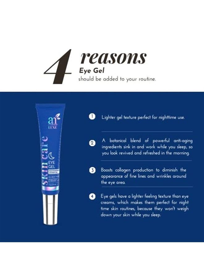 LUXE Eye Gel for Under and Around Eyes to Smooth Fine Lines, Brighten Dark Circles and Depuff Bags for All Skin Types - 1.0 Fl Oz