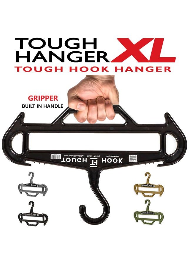 Tough Hook Tough Hanger XL | American Made |Unbreakable Heavy Duty Hanger |GRIPPER Built-in Carry Handle | A Beast of a Hanger |Premium Military Grade | X-Large Hanger |180 LB Capacity | |Veteran Owned (Foliage) - Image 3