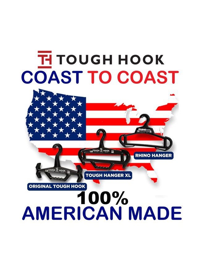 Tough Hook Tough Hanger XL | American Made |Unbreakable Heavy Duty Hanger |GRIPPER Built-in Carry Handle | A Beast of a Hanger |Premium Military Grade | X-Large Hanger |180 LB Capacity | |Veteran Owned (Foliage) - Image 2