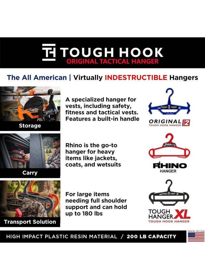 Tough Hook Tough Hanger XL | American Made |Unbreakable Heavy Duty Hanger |GRIPPER Built-in Carry Handle | A Beast of a Hanger |Premium Military Grade | X-Large Hanger |180 LB Capacity | |Veteran Owned (Foliage) - Image 5